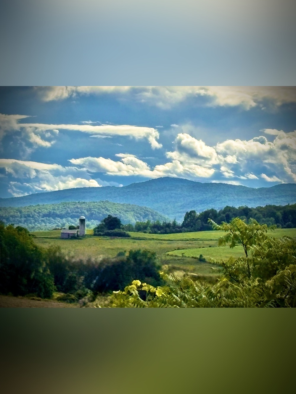 Rural Horizon Photography Print in Blue and Green